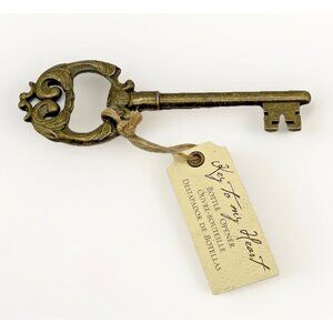 Kate Aspen Brass Skeleton Key Bottle Opener Decorative Gothic With Tag Barware